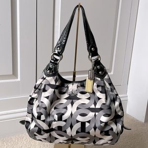 🖤🩶🤍COACH ‘Maggie’ Madison 14420 optic satin hobo bag